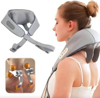 Masajeador de espalda y cuello PROCOMFORT para aliviar tensiones y dolores musculares, ideal para relajación y bienestar. Diseño ergonómico y fácil de usar