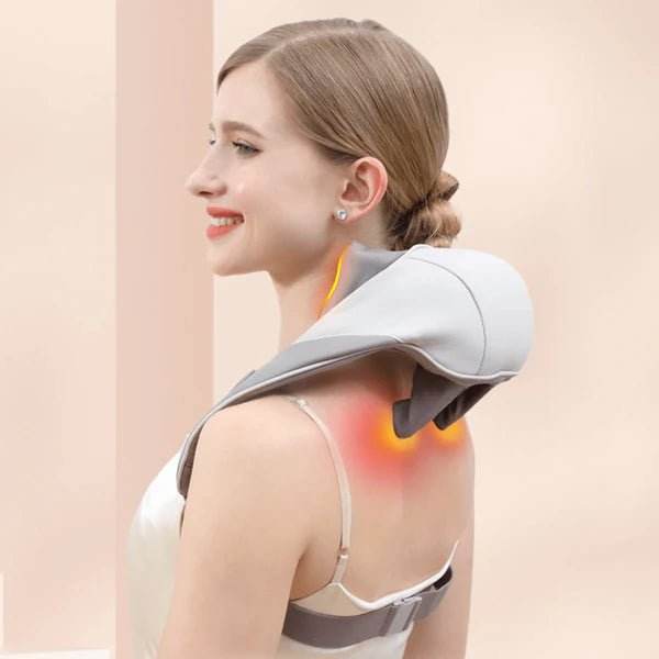Masajeador de espalda y cuello PROCOMFORT para aliviar dolores musculares y mejorar la circulación, con función de calor terapéutico para una relajación completa